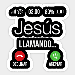 Jesus llamando (Jesus is calling) - Spanish Christian Sticker